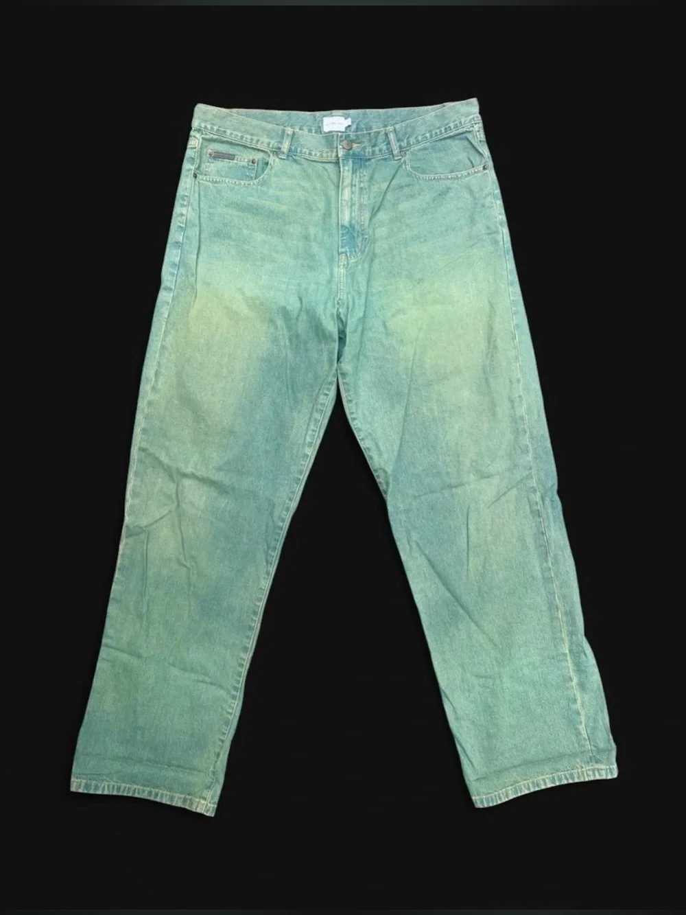 Vintage Y2K Calvin Klein Loose Fit Green Wash Pants men’s size 38X32
